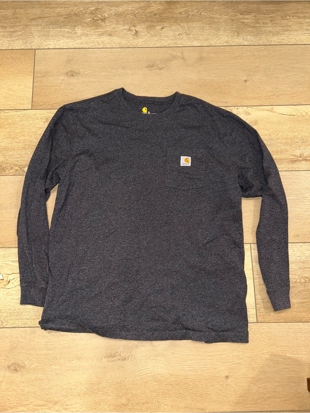 Carhartt K126 Original Fit Gray Long Sleeve Crew Neck Pocket T-Shirt Men XL Reg